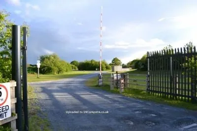 Main entrance gate and access road at Wagtail Park, York