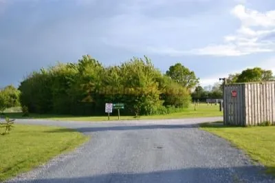 Wide gravel access road inside Wagtail Park, York